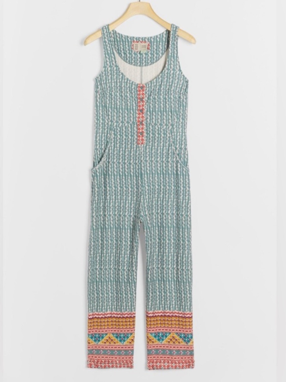 Saturday Sunday Anthropologie Lizzy Jumpsuit S Boho Sleeveless Batik Aztec Multi